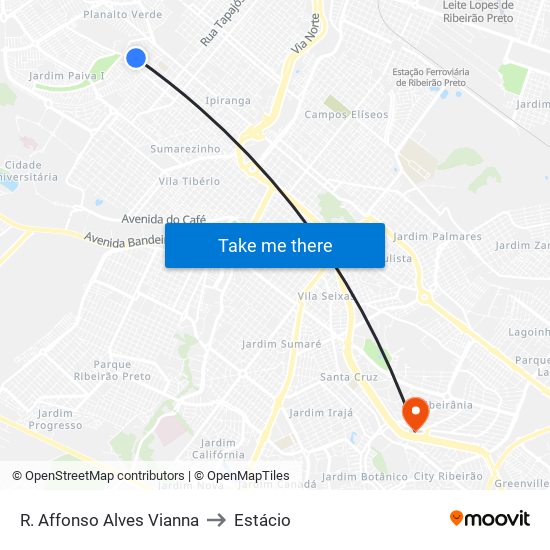 R. Affonso Alves Vianna to Estácio map
