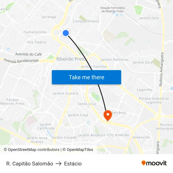 R. Capitão Salomão to Estácio map