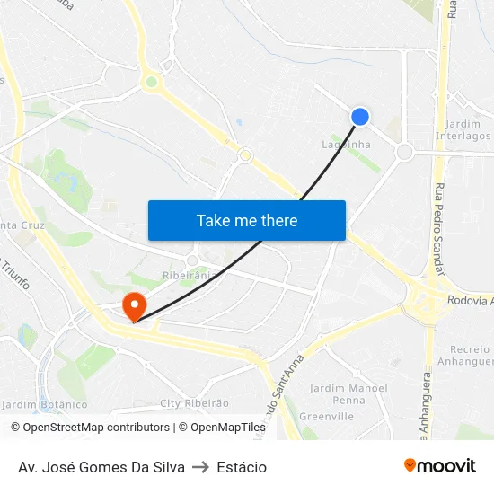 Av. José Gomes Da Silva to Estácio map