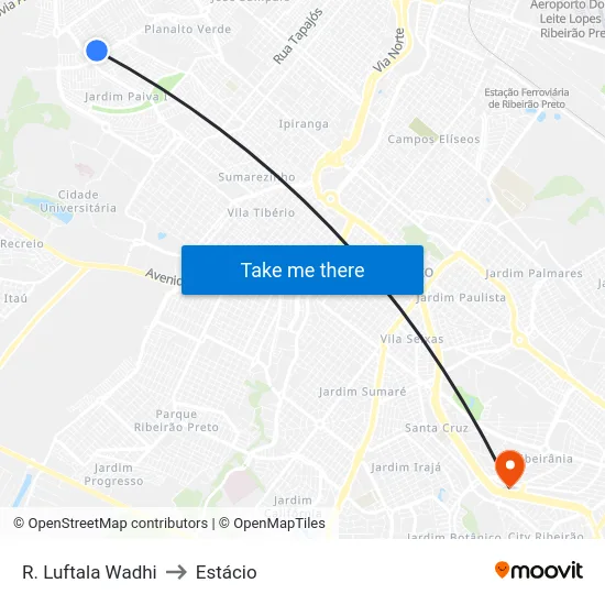 R. Luftala Wadhi to Estácio map