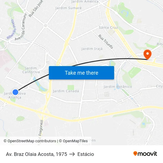 Av. Braz Olaia Acosta, 1975 to Estácio map