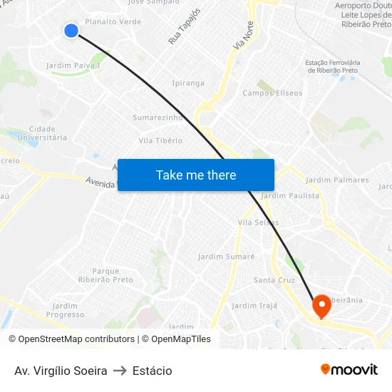 Av. Virgílio Soeira to Estácio map