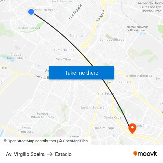 Av. Virgílio Soeira to Estácio map