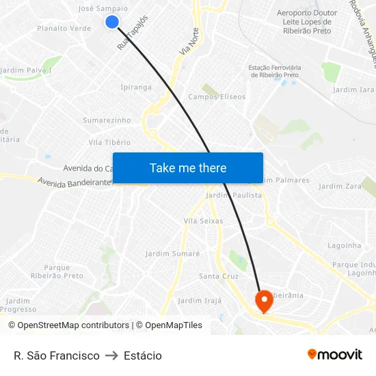 R. São Francisco to Estácio map