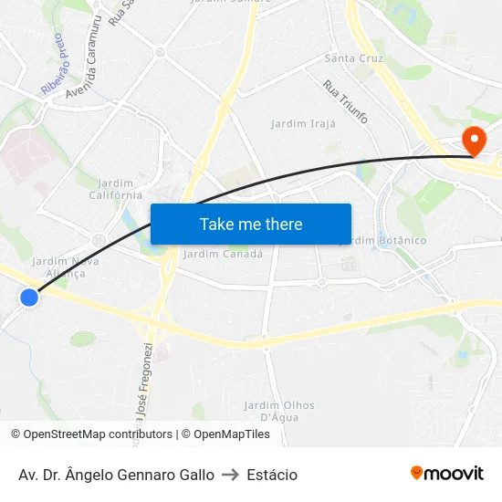 Av. Dr. Ângelo Gennaro Gallo to Estácio map
