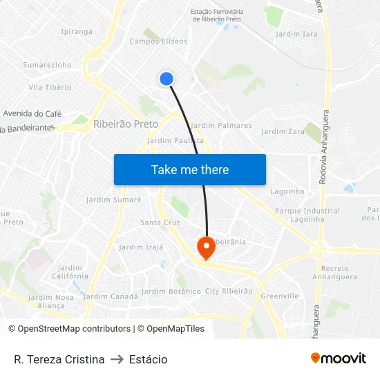 R. Tereza Cristina to Estácio map