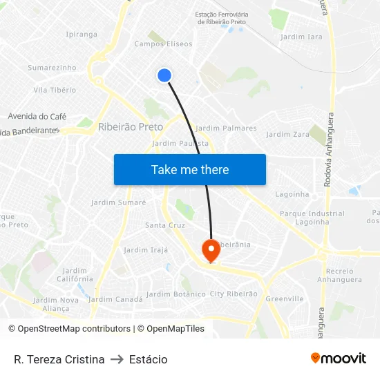 R. Tereza Cristina to Estácio map