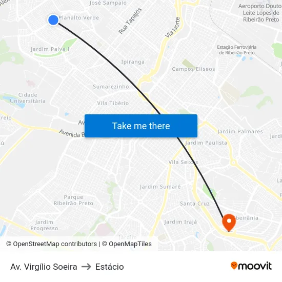 Av. Virgílio Soeira to Estácio map