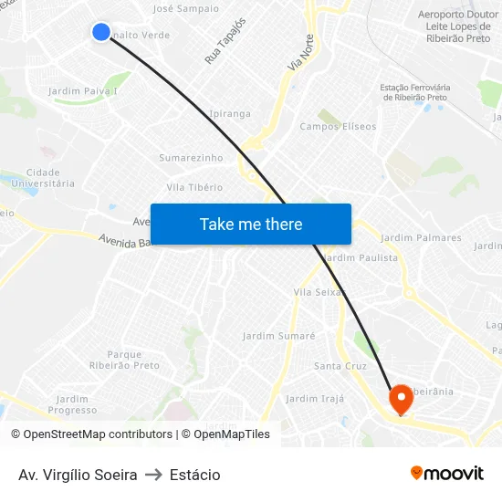 Av. Virgílio Soeira to Estácio map