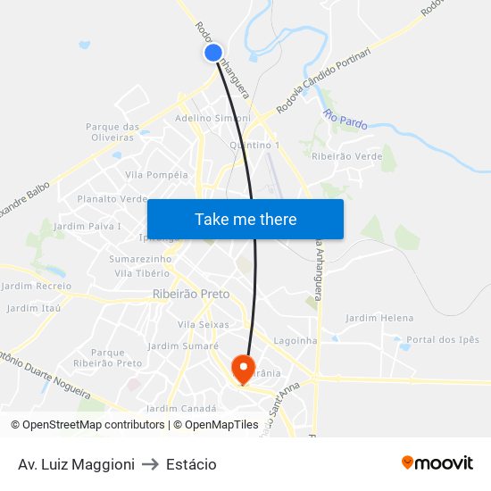 Av. Luiz Maggioni to Estácio map