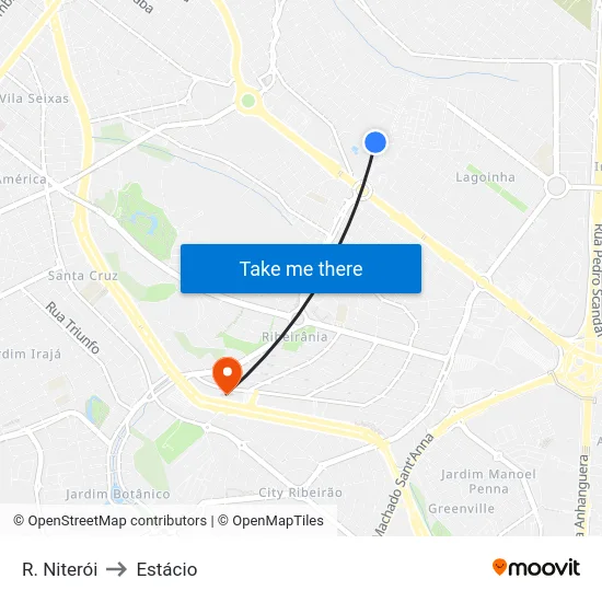 R. Niterói to Estácio map