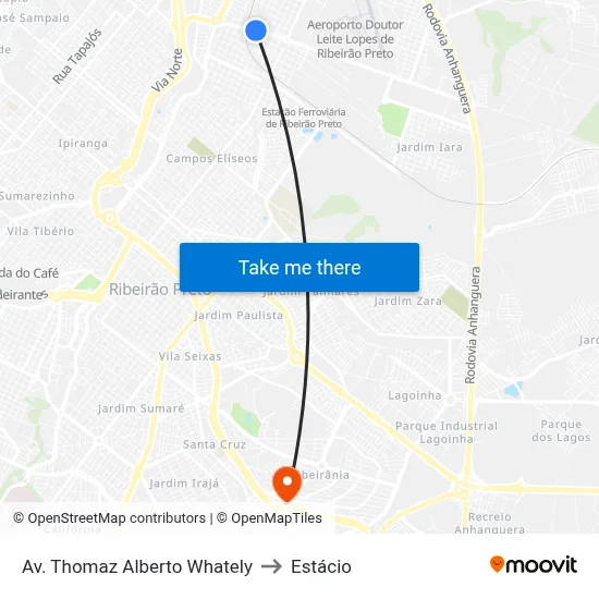 Av. Thomaz Alberto Whately to Estácio map