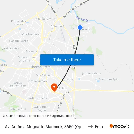 Av. Antônia Mugnatto Marincek, 3650 (Oposto) to Estácio map