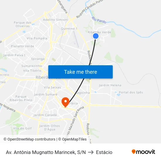 Av. Antônia Mugnatto Marincek, S/N to Estácio map