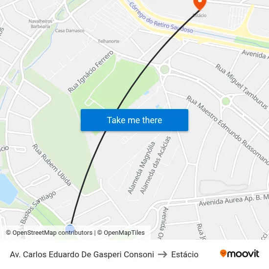 Av. Carlos Eduardo De Gasperi Consoni to Estácio map