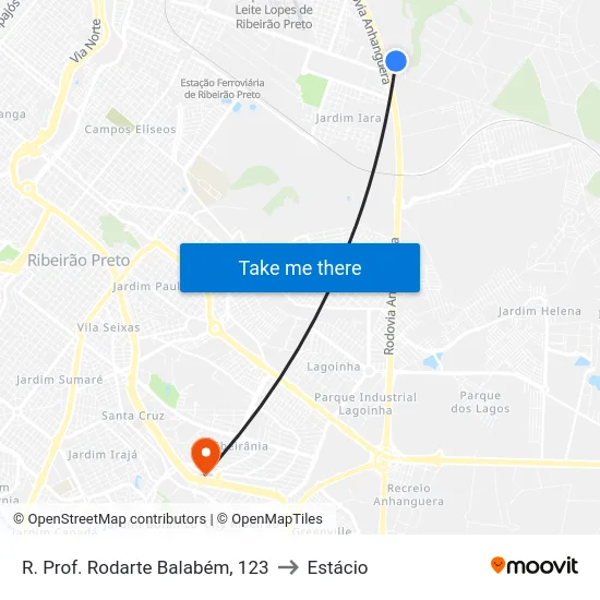 R. Prof. Rodarte Balabém, 123 to Estácio map