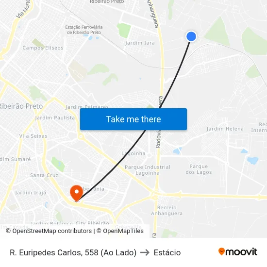 R. Euripedes Carlos, 558 (Ao Lado) to Estácio map