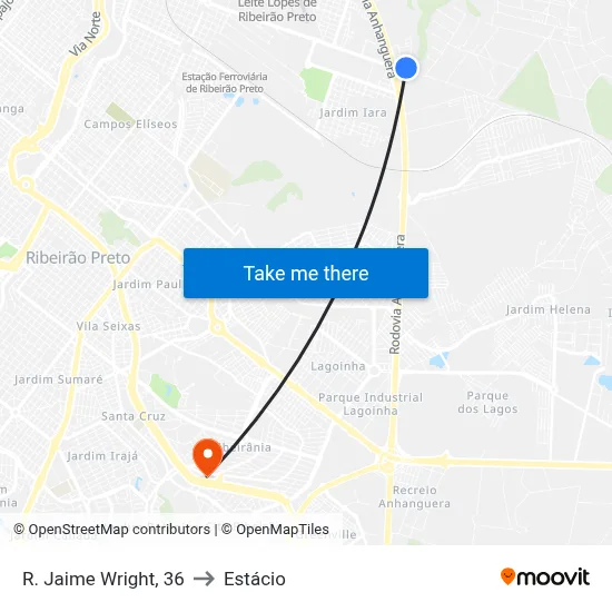 R. Jaime Wright, 36 to Estácio map