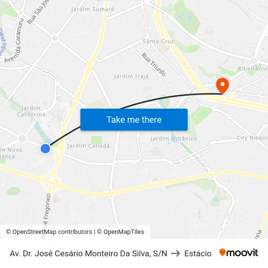 Av. Dr. José Cesário Monteiro Da Silva, S/N to Estácio map