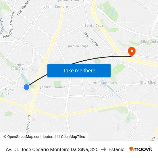 Av. Dr. José Cesário Monteiro Da Silva, 325 to Estácio map