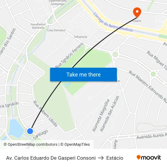 Av. Carlos Eduardo De Gasperi Consoni to Estácio map