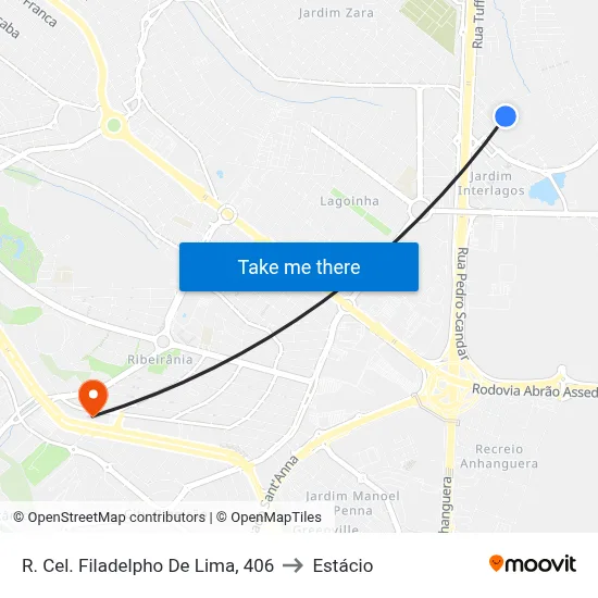 R. Cel. Filadelpho De Lima, 406 to Estácio map