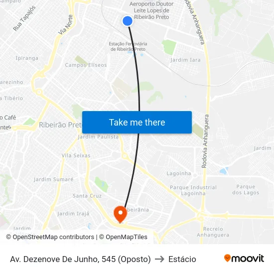 Av. Dezenove De Junho, 545 (Oposto) to Estácio map