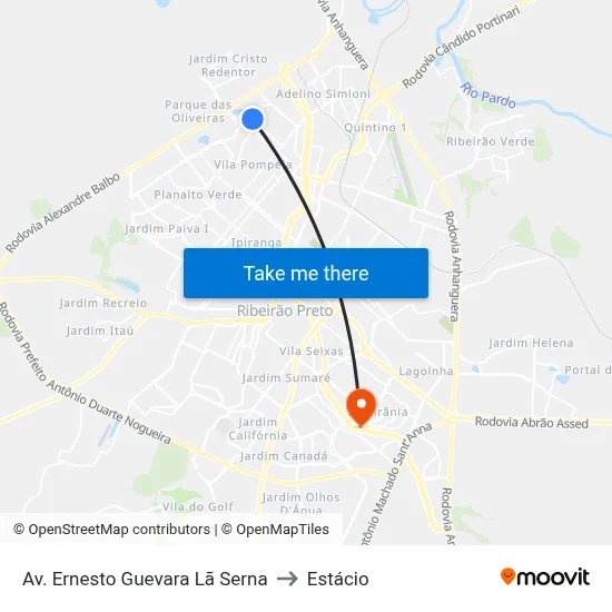 Av. Ernesto Guevara Lã Serna to Estácio map