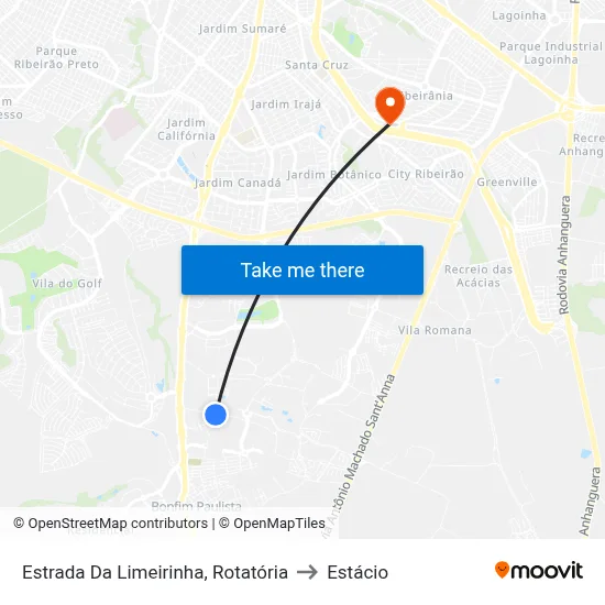 Estrada Da Limeirinha, Rotatória to Estácio map