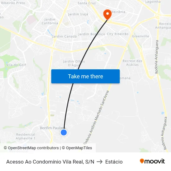 Acesso Ao Condomínio Vila Real, S/N to Estácio map