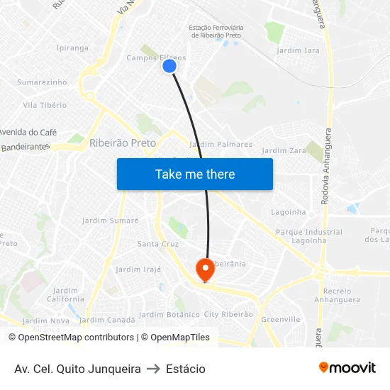 Av. Cel. Quito Junqueira to Estácio map