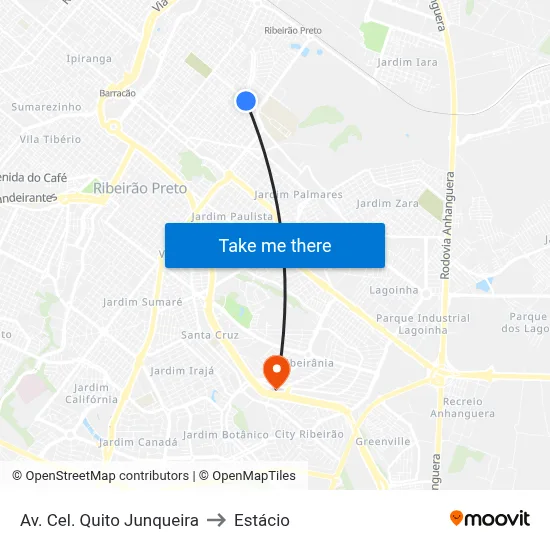 Av. Cel. Quito Junqueira to Estácio map