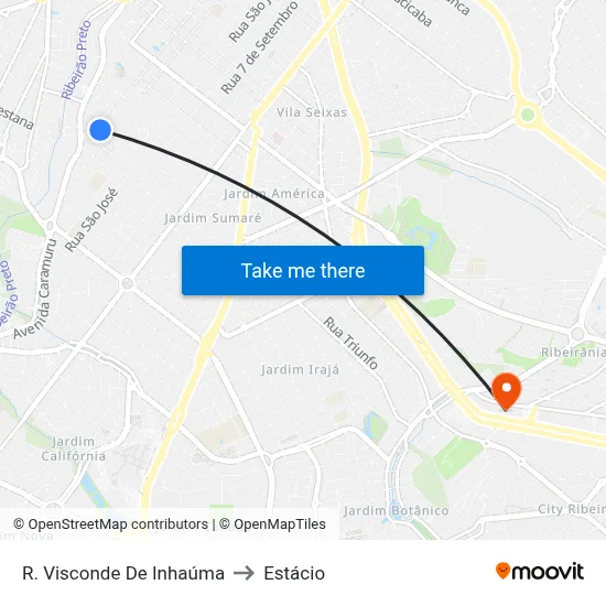 R. Visconde De Inhaúma to Estácio map