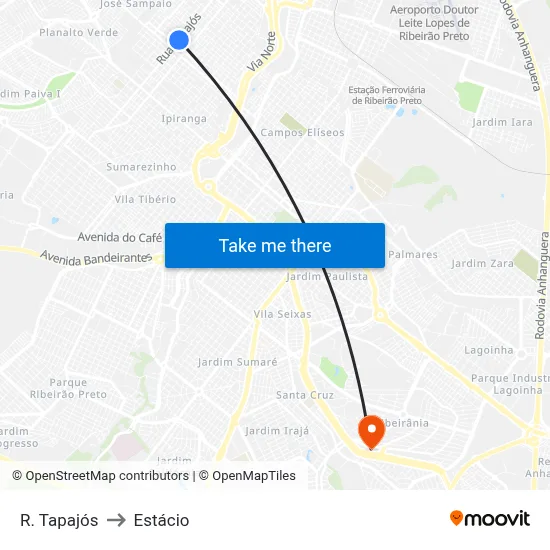 R. Tapajós to Estácio map