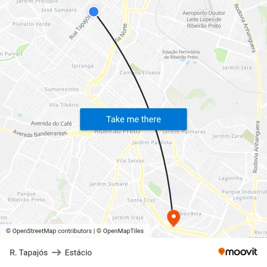 R. Tapajós to Estácio map