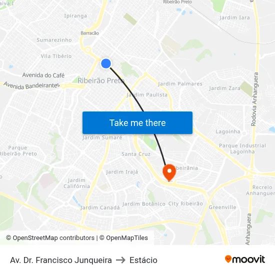 Av. Dr. Francisco Junqueira to Estácio map
