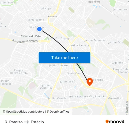 R. Paraíso to Estácio map