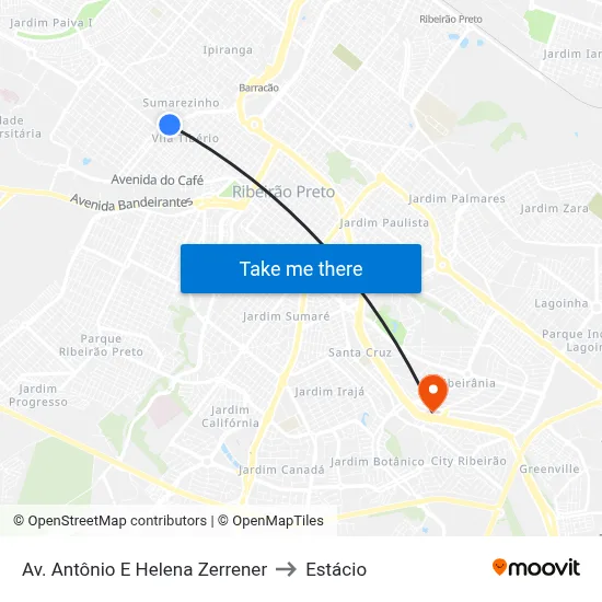 Av. Antônio E Helena Zerrener to Estácio map