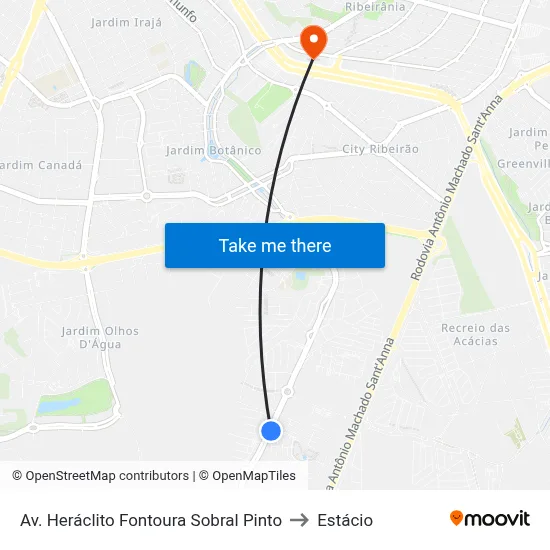 Av.  Heráclito Fontoura Sobral Pinto to Estácio map