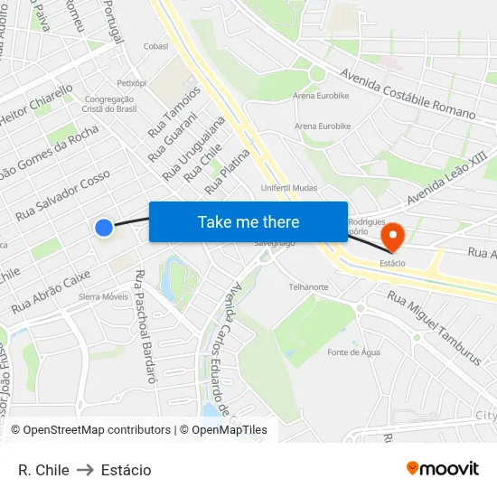 R. Chile to Estácio map