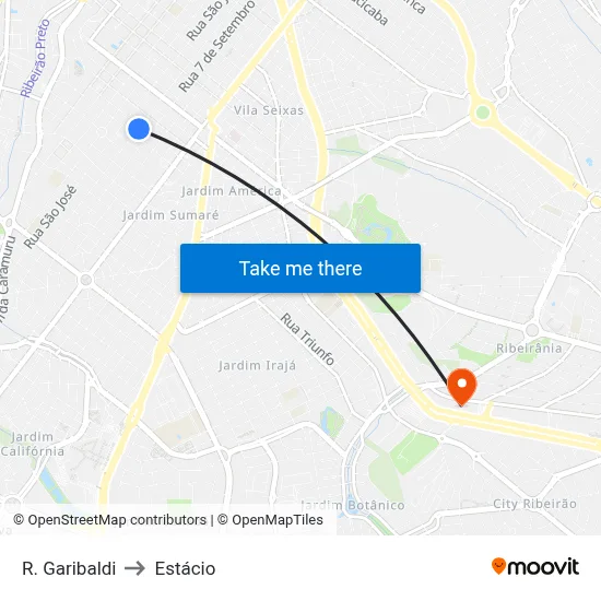 R. Garibaldi to Estácio map