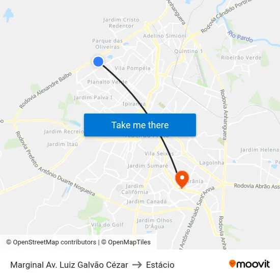 Marginal Av. Luiz Galvão Cézar to Estácio map