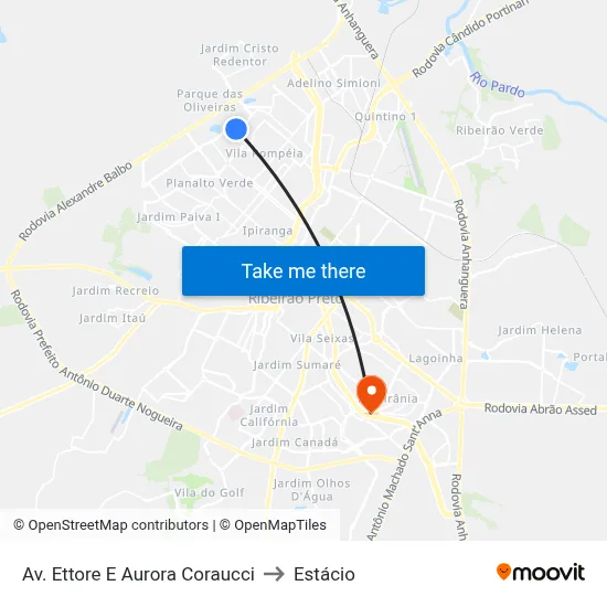 Av. Ettore E Aurora Coraucci to Estácio map