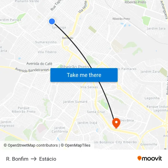 R. Bonfim to Estácio map