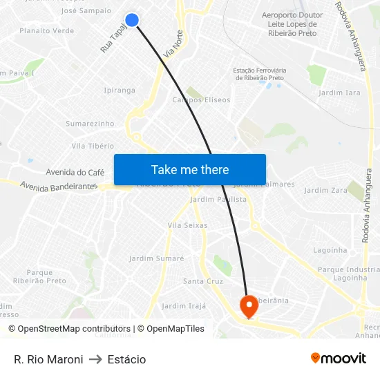 R. Rio Maroni to Estácio map