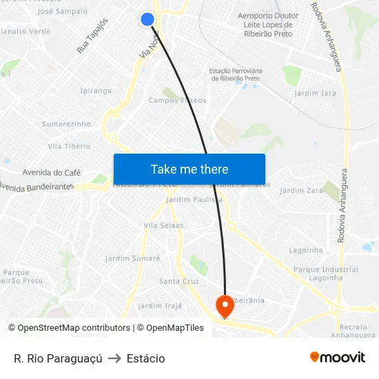 R. Rio Paraguaçú to Estácio map