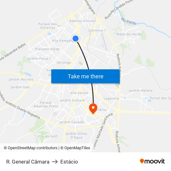 R. General Câmara to Estácio map