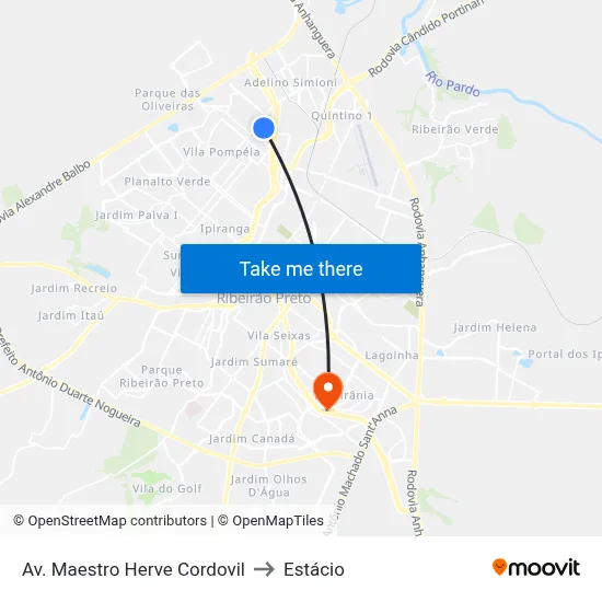 Av. Maestro Herve Cordovil to Estácio map