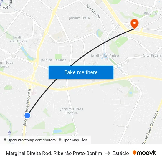 Marginal Direita Rod. Ribeirão Preto-Bonfim to Estácio map