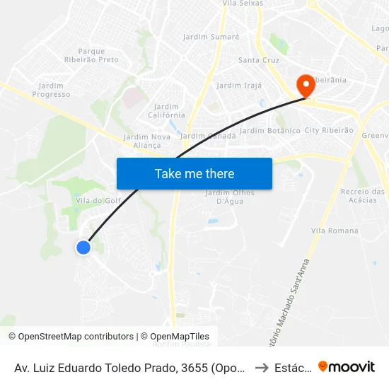 Av. Luiz Eduardo Toledo Prado, 3655 (Oposto) to Estácio map